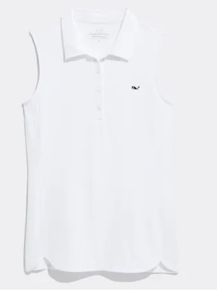 Vineyard Vines Performance White Sleeveless Polo Tank Top